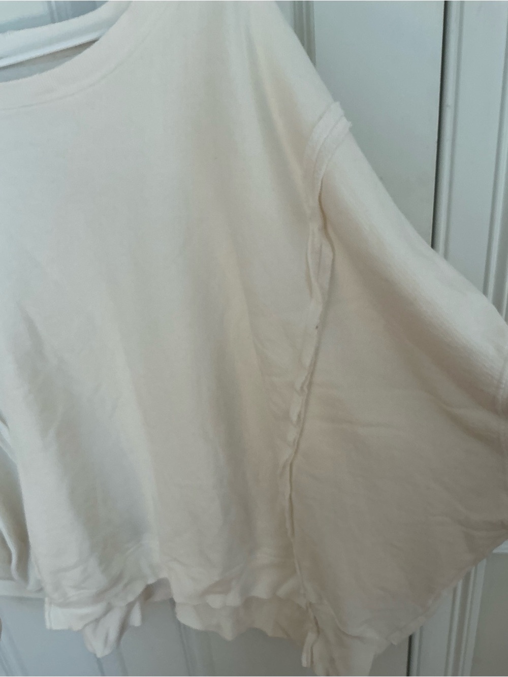 Free People We the Free Camden Sweatshirt in ivory sz large - Picture 6 of 7